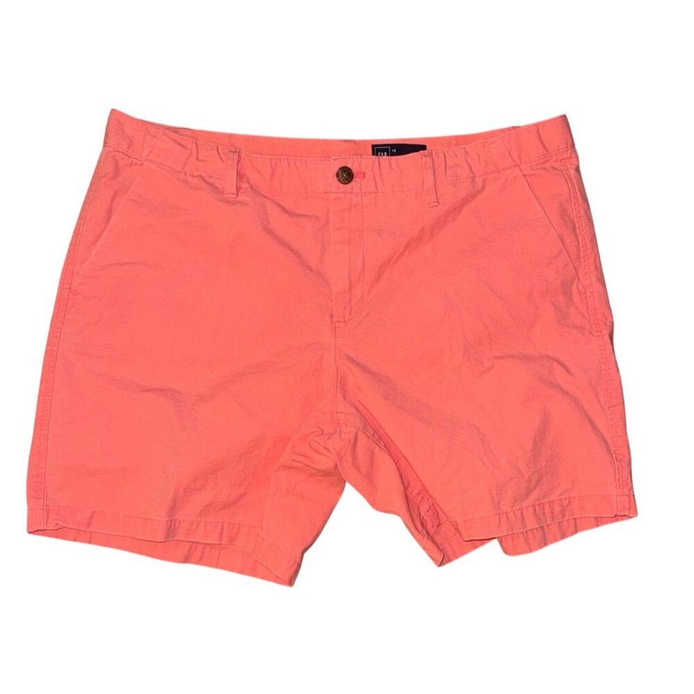 Gap Womens Coral Cotton Shorts Size 16 Made In Sri Lanka